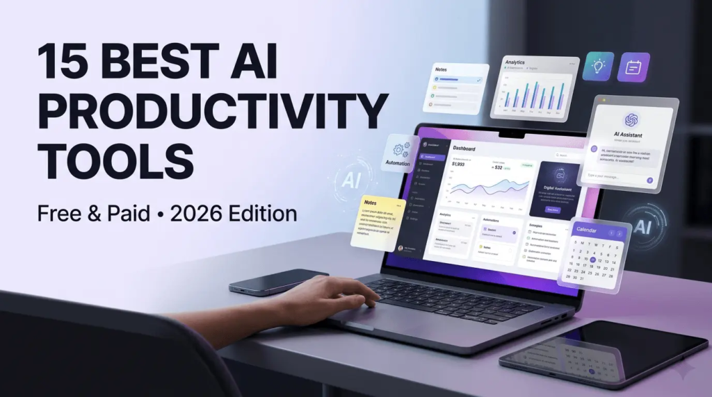 Best AI productivity tools in 2026 for saving time, automating tasks, and improving daily workflow