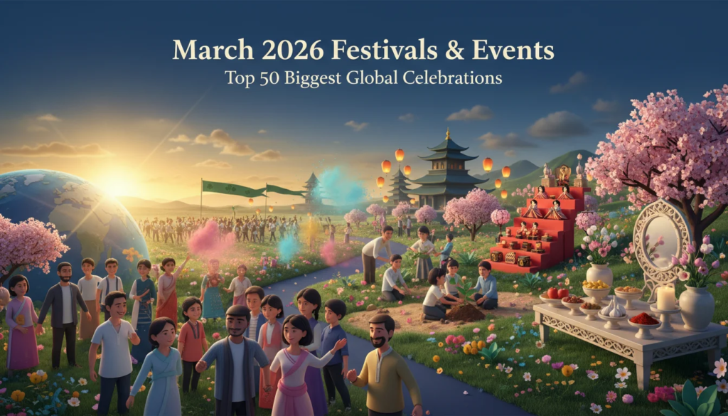 Colorful festival parade with children in vibrant costumes and feathered outfits